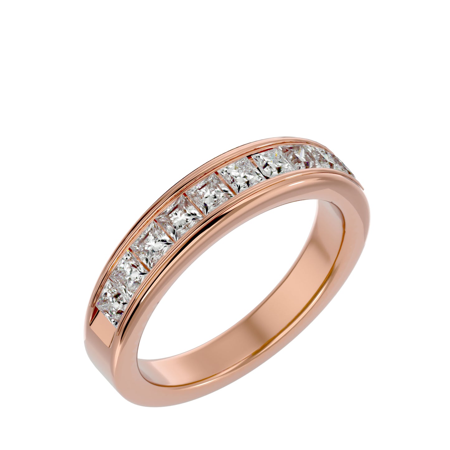 Veny Princess half diamond eternity ring