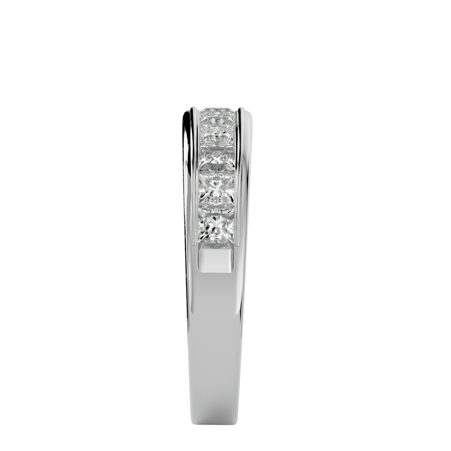 Veny Princess half diamond eternity ring