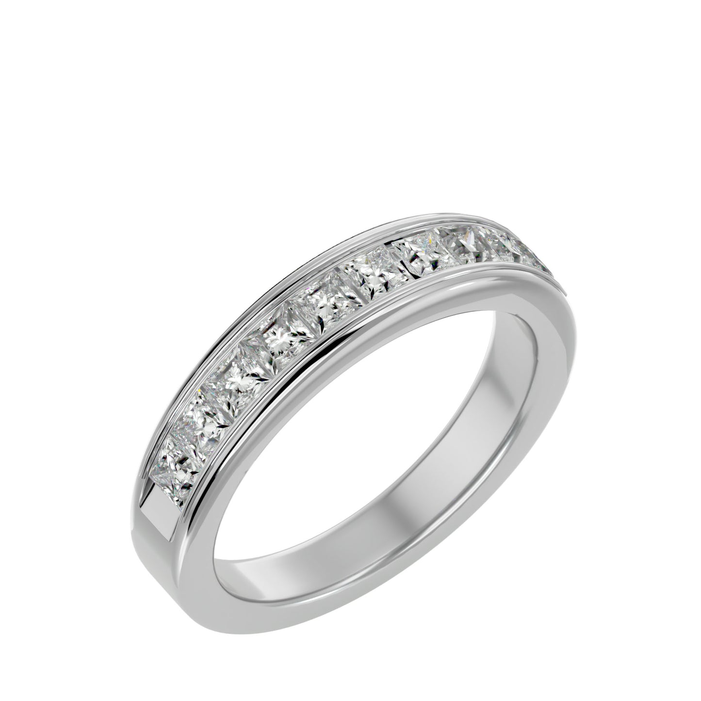 Veny Princess half diamond eternity ring