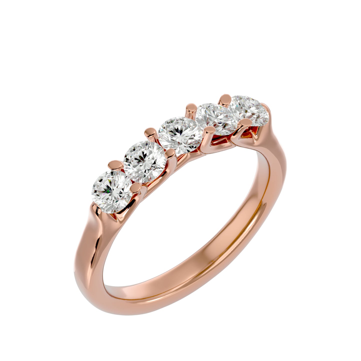5 stone ring round diamond ring