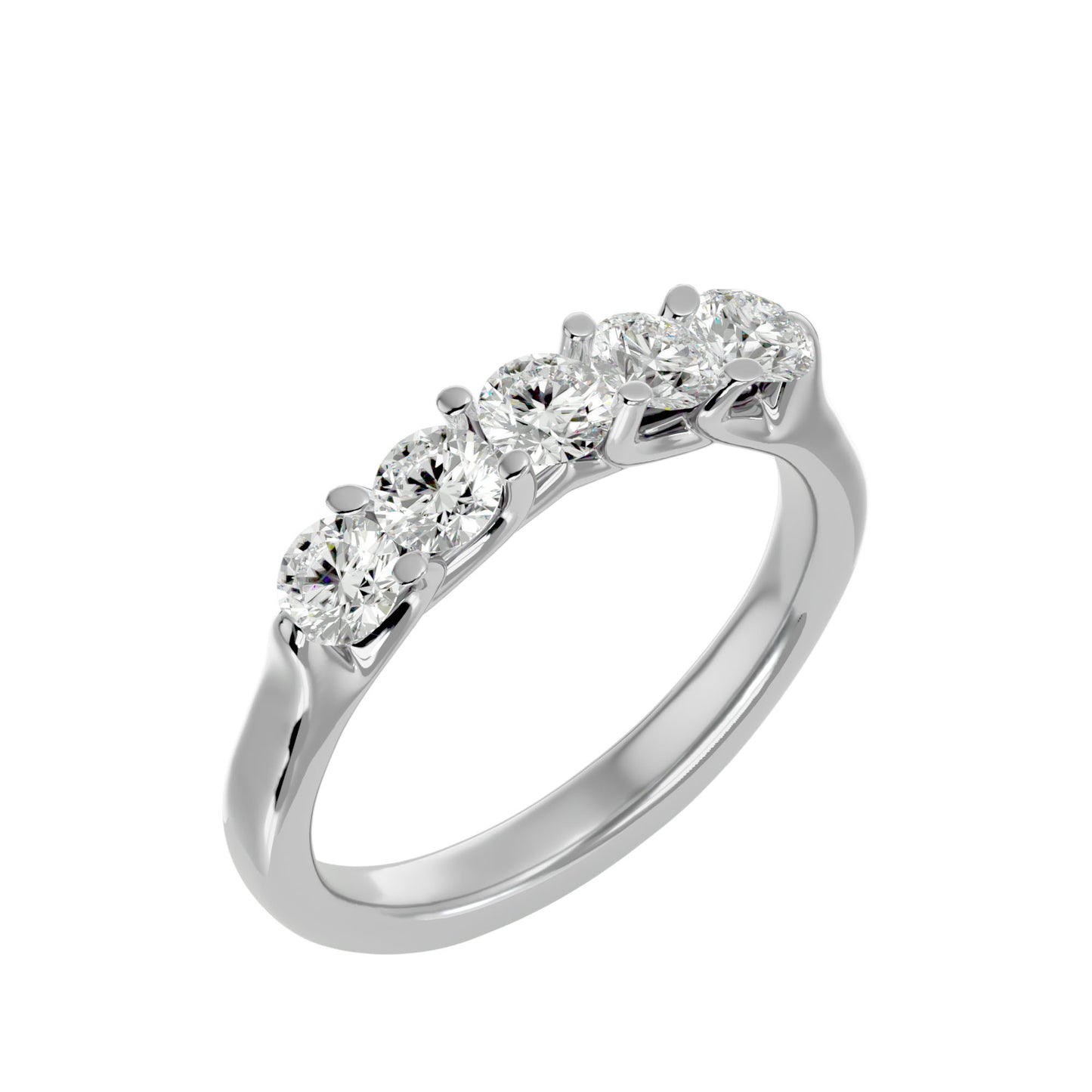 5 stone ring round diamond ring