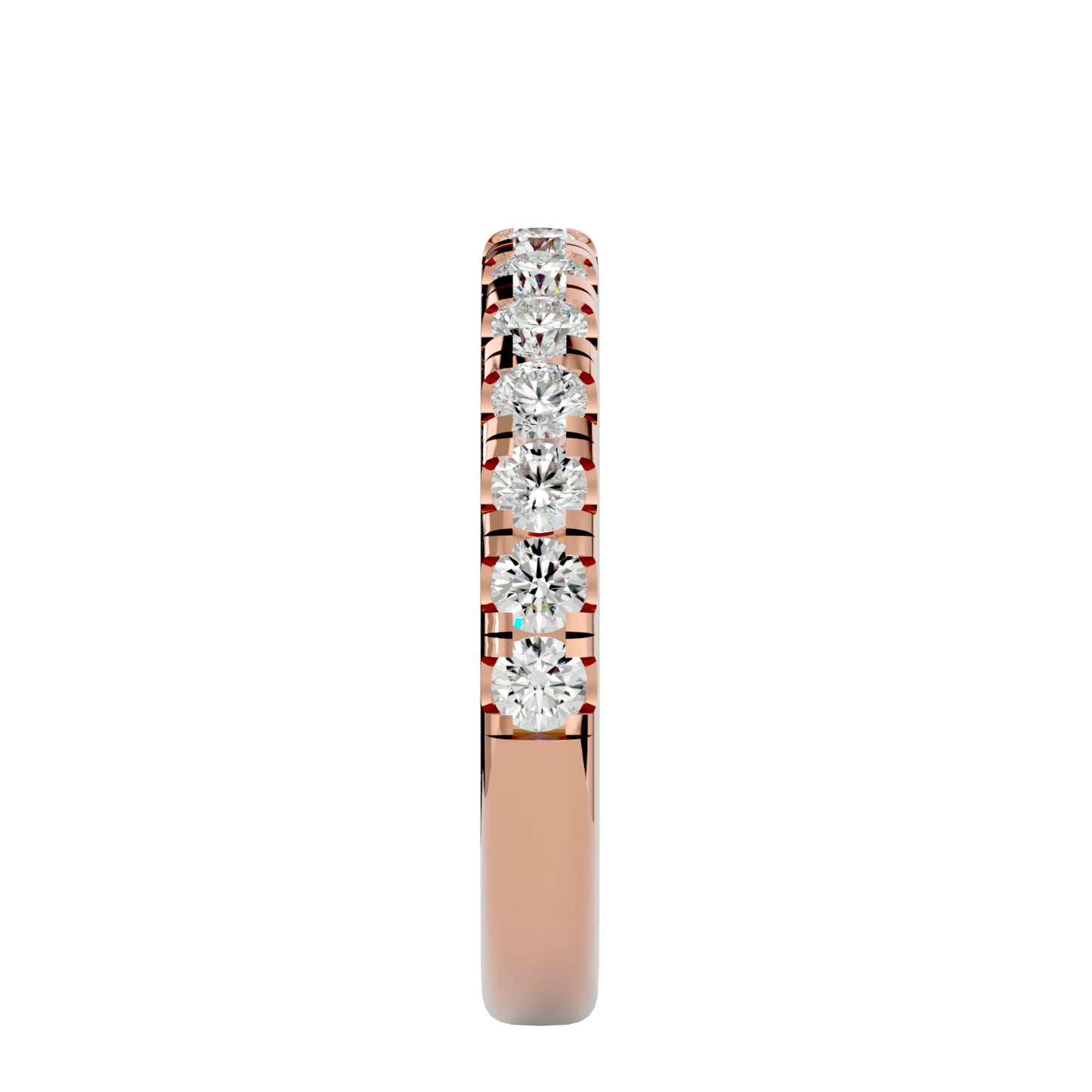 Mirco setting diamond half eternity ring