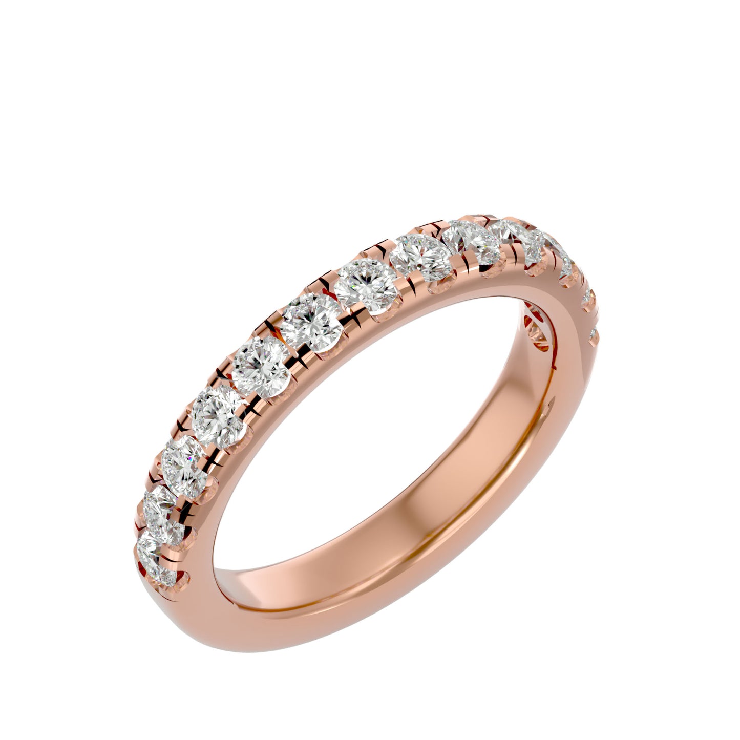Mirco setting diamond half eternity ring