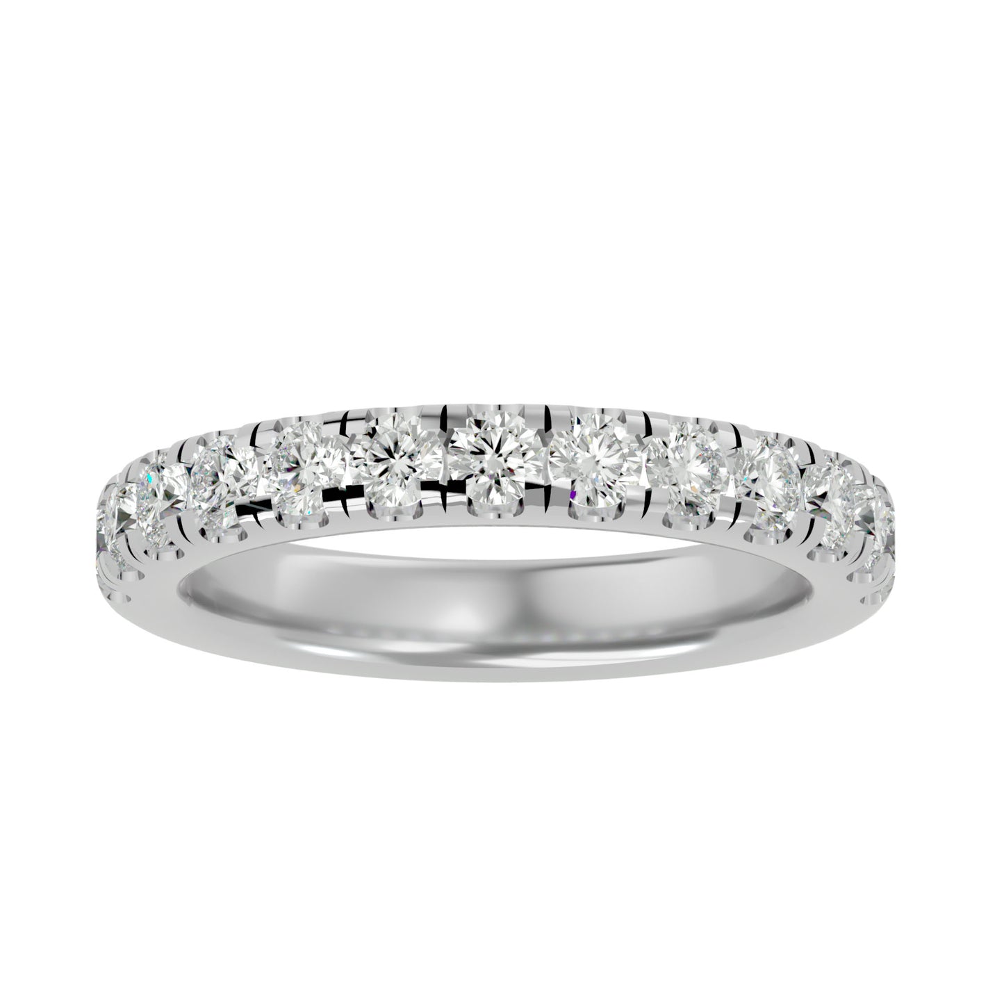 Mirco setting diamond half eternity ring