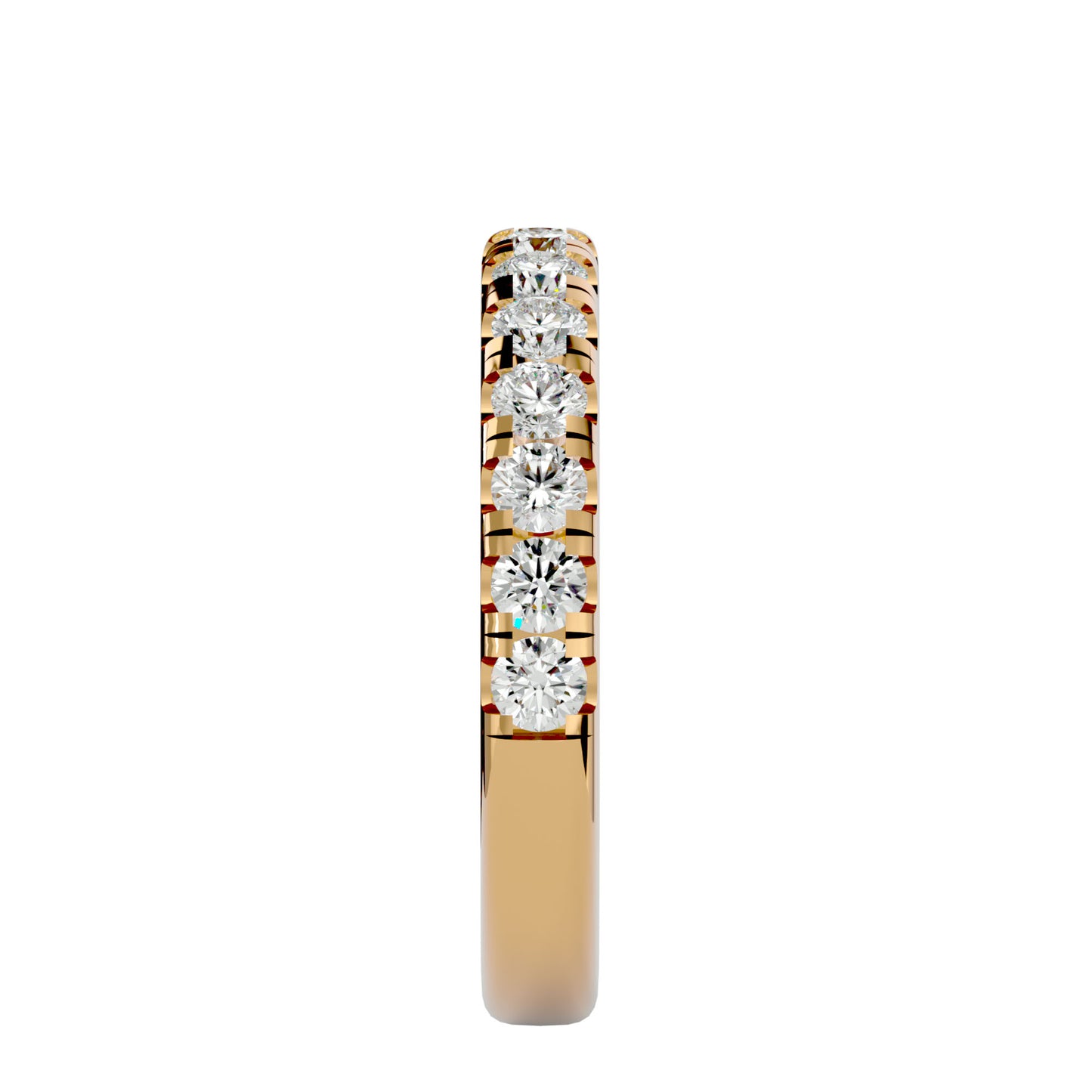 Mirco setting diamond half eternity ring