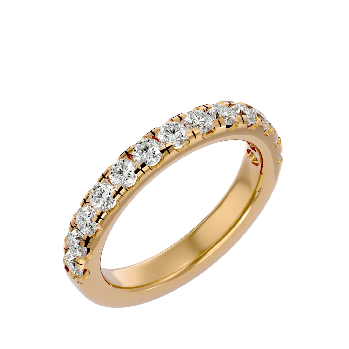 Mirco setting diamond half eternity ring