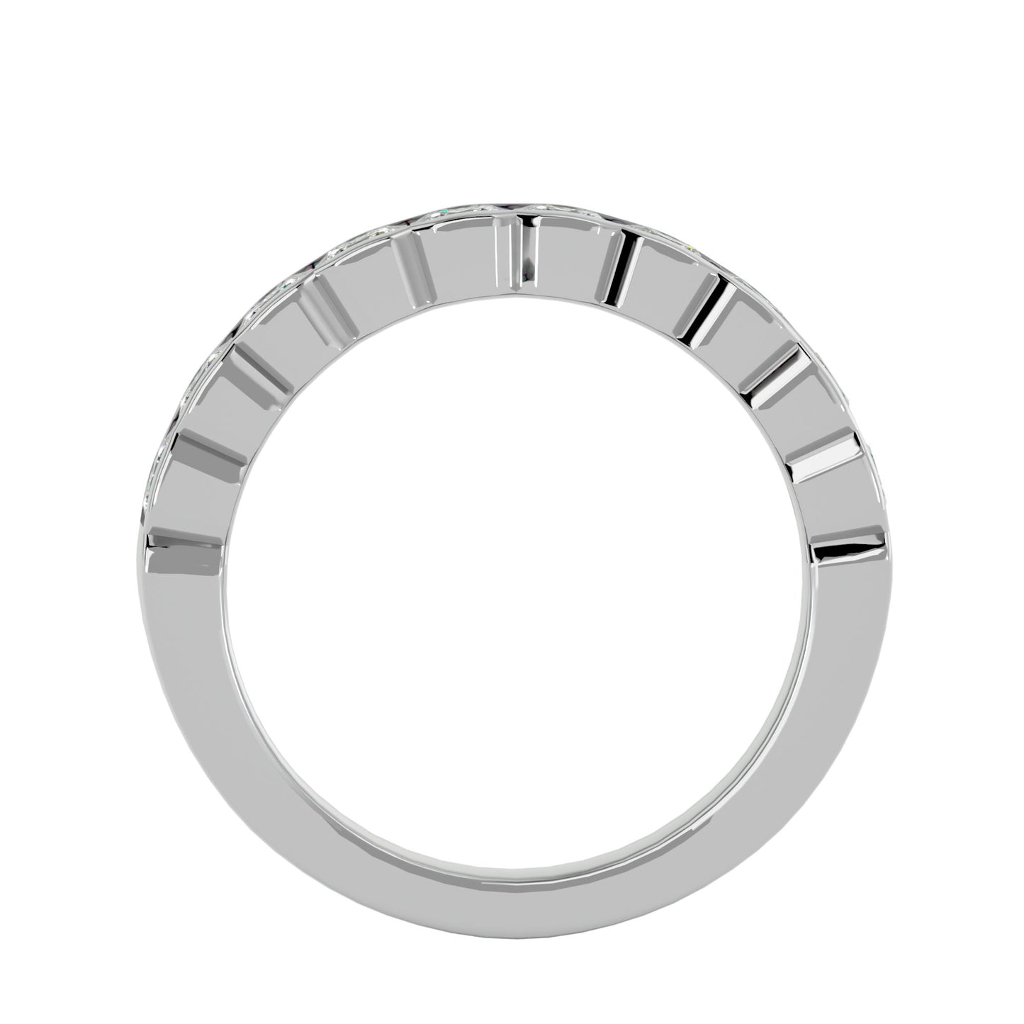 Cutwork allen diamond half eternirty ring