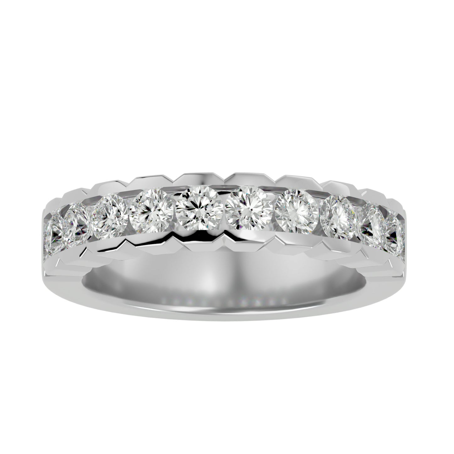 Cutwork allen diamond half eternirty ring