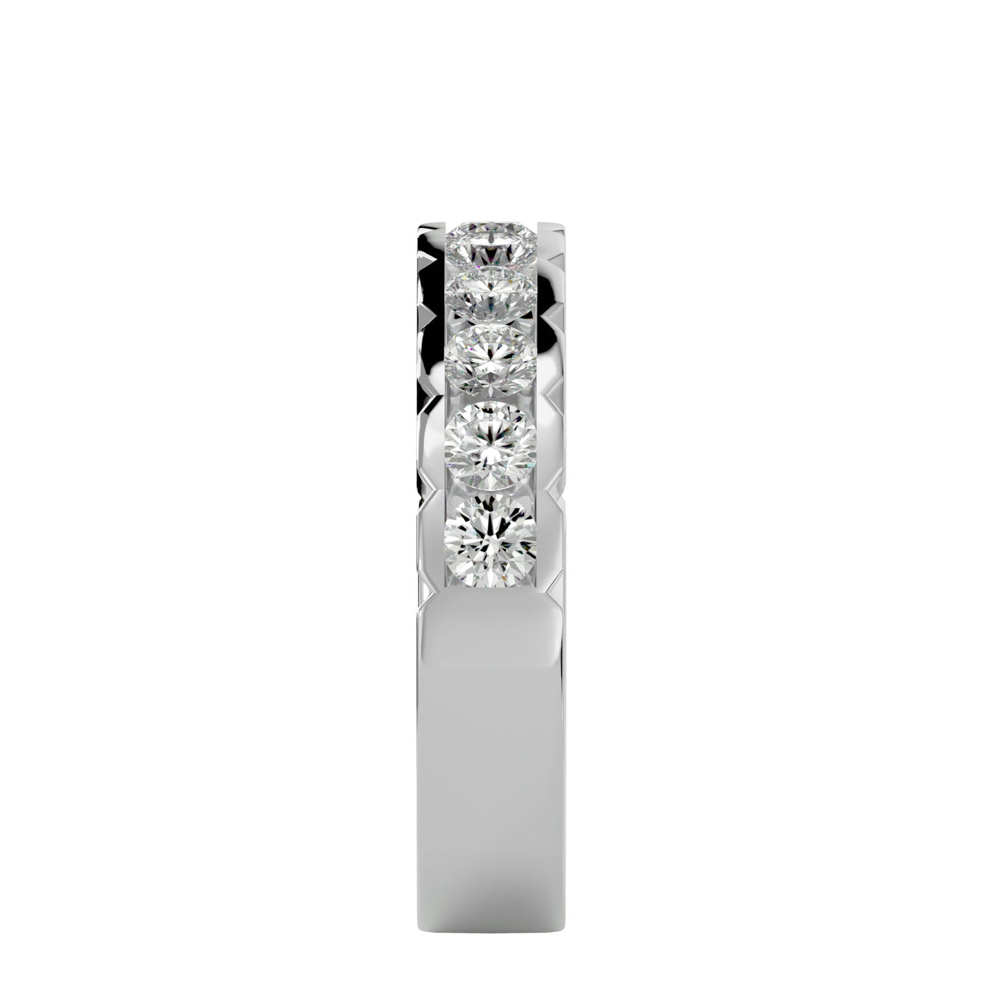 Cutwork allen diamond half eternirty ring
