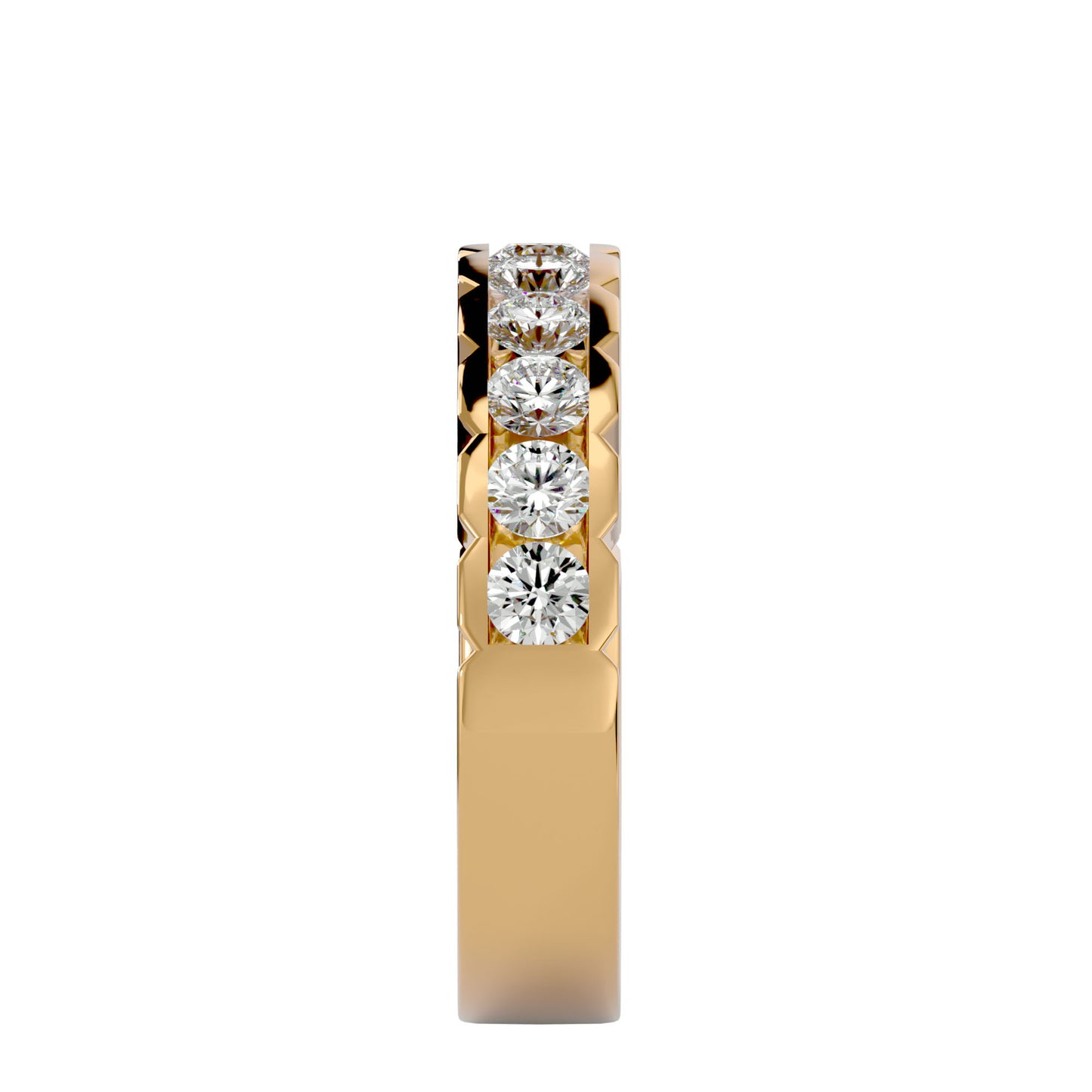 Cutwork allen diamond half eternirty ring