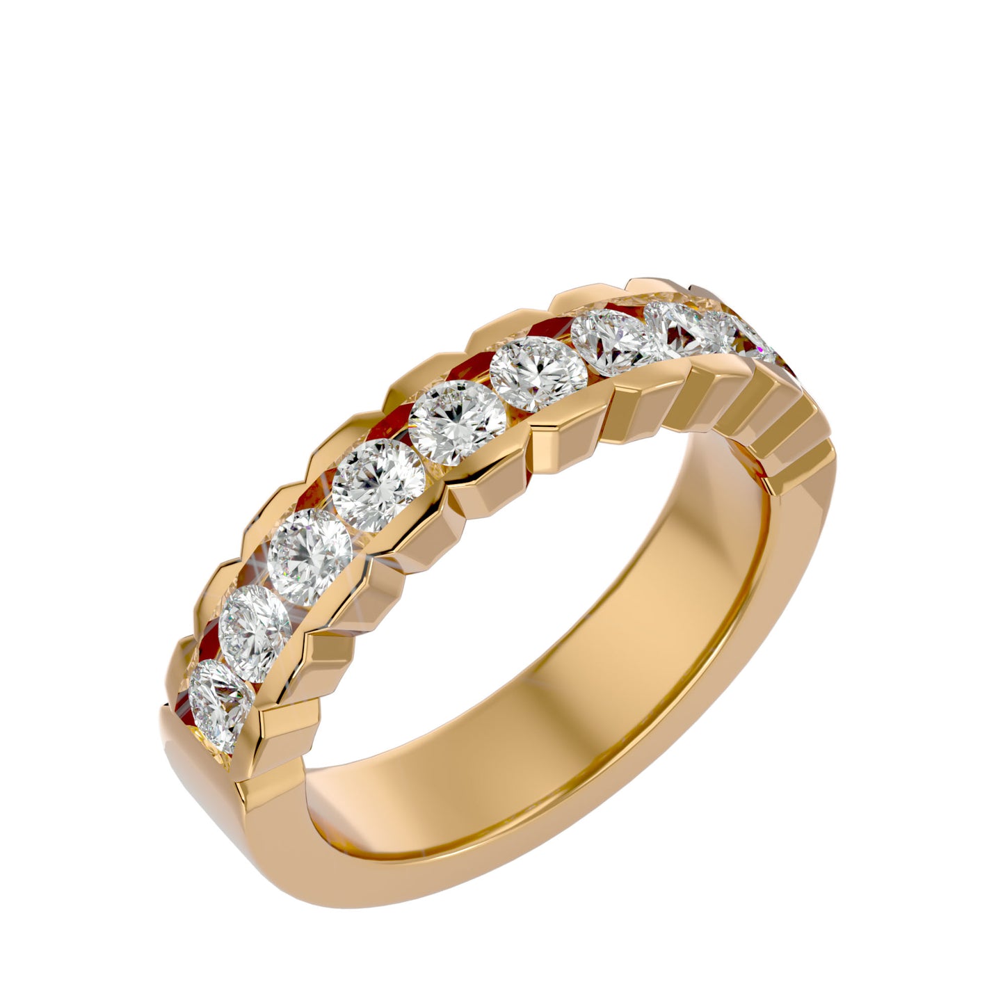 Cutwork allen diamond half eternirty ring