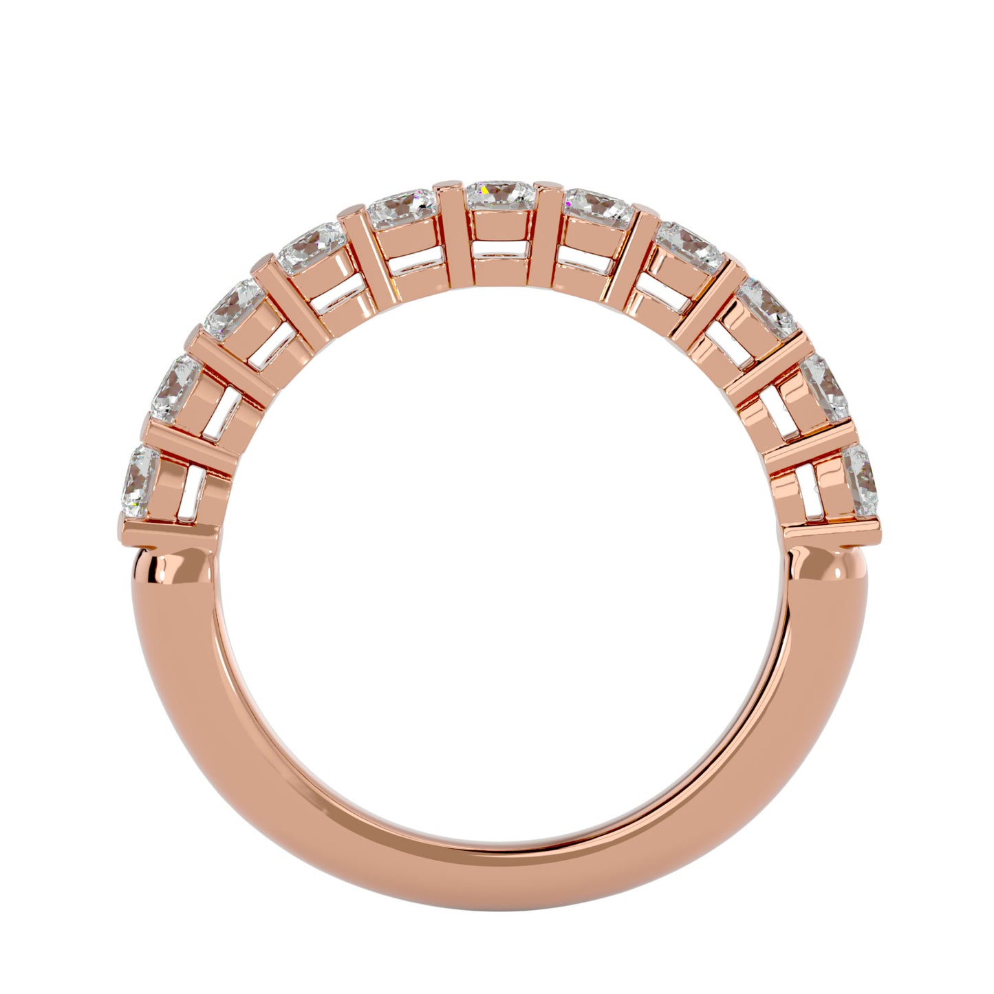 11 stone round diamond half eternity ring