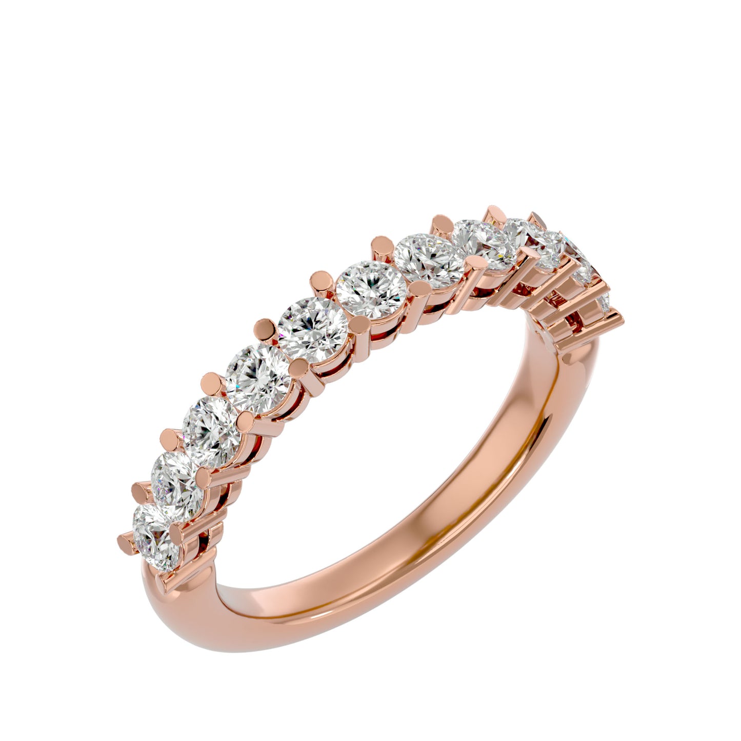 11 stone round diamond half eternity ring
