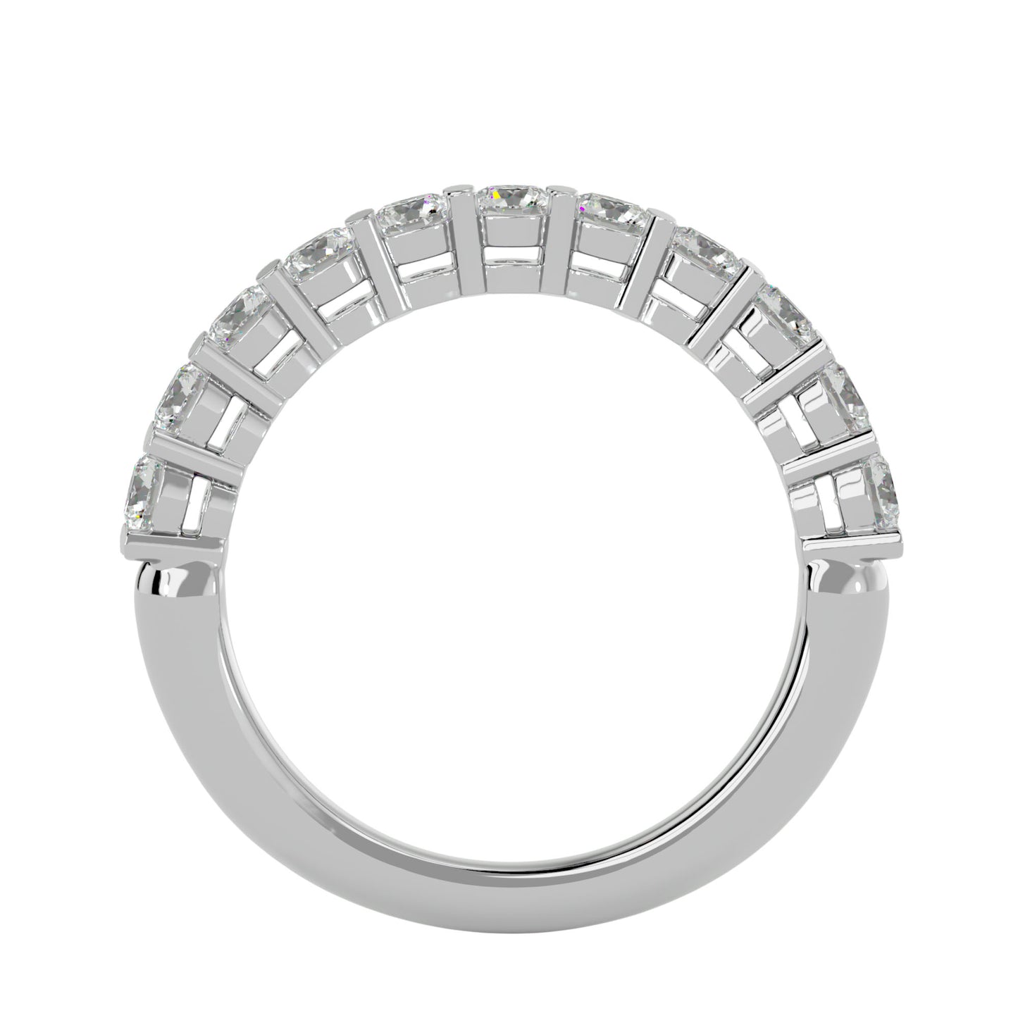 11 stone round diamond half eternity ring
