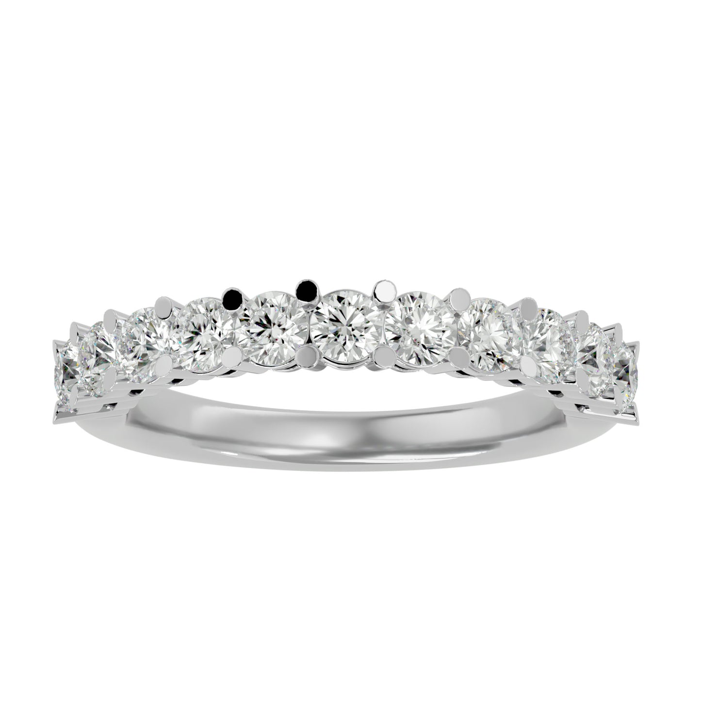 11 stone round diamond half eternity ring