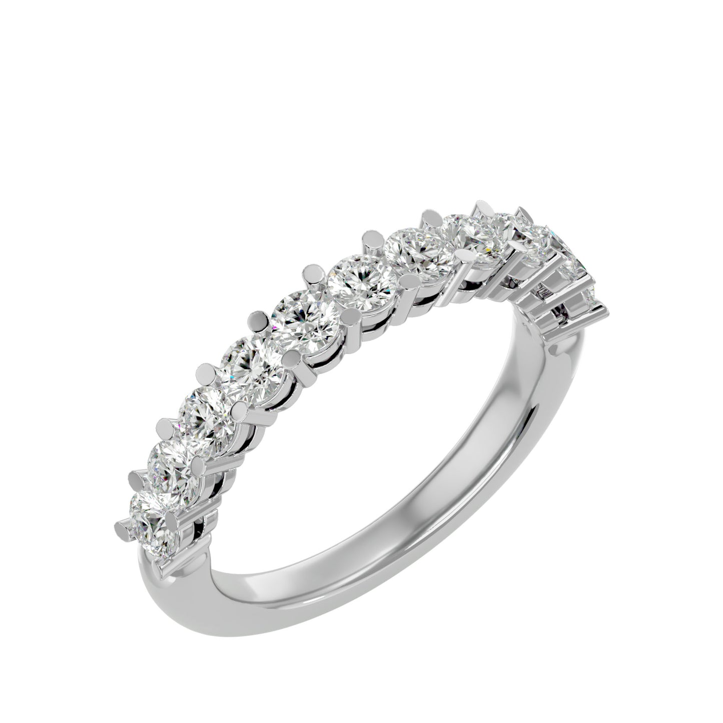 11 stone round diamond half eternity ring