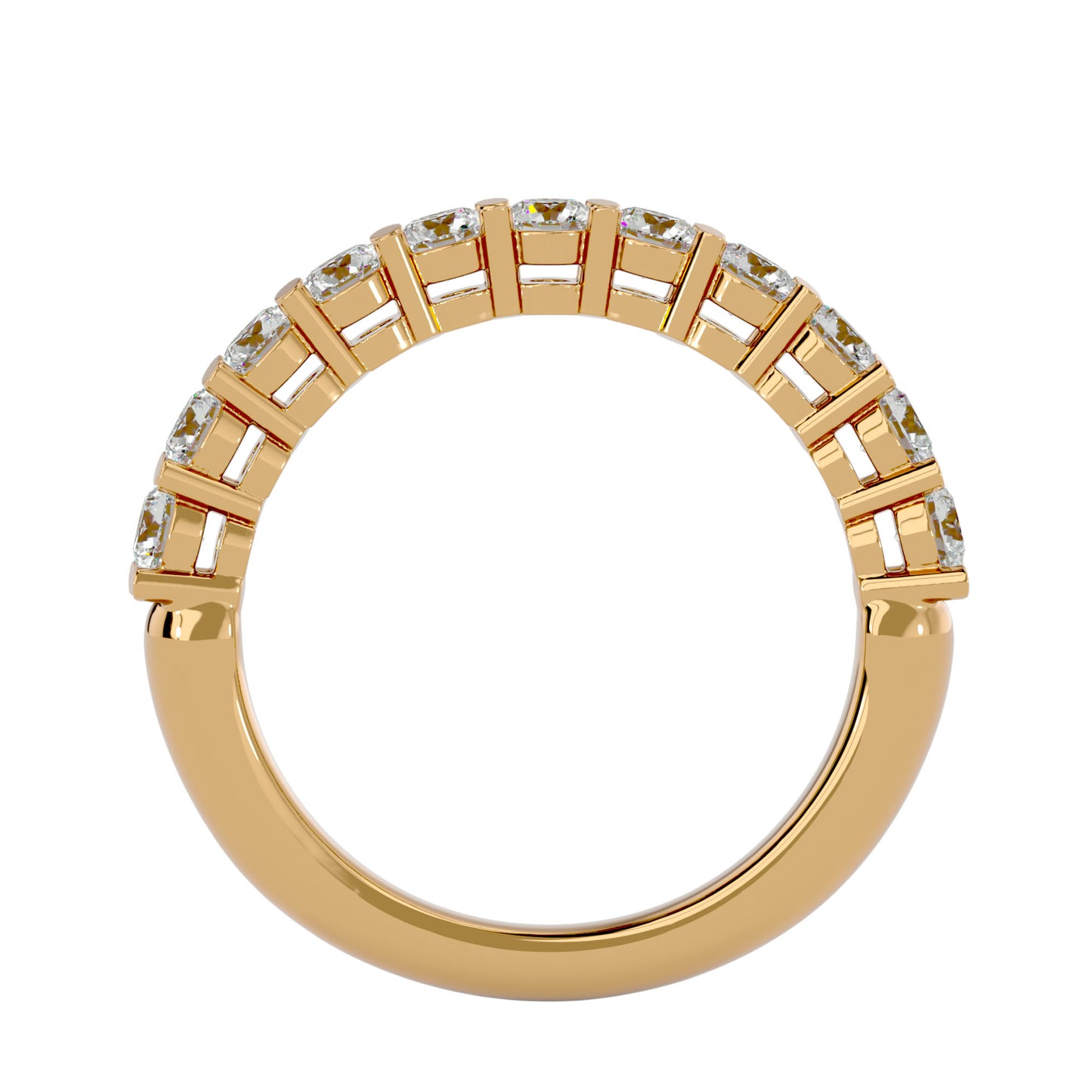 11 stone round diamond half eternity ring