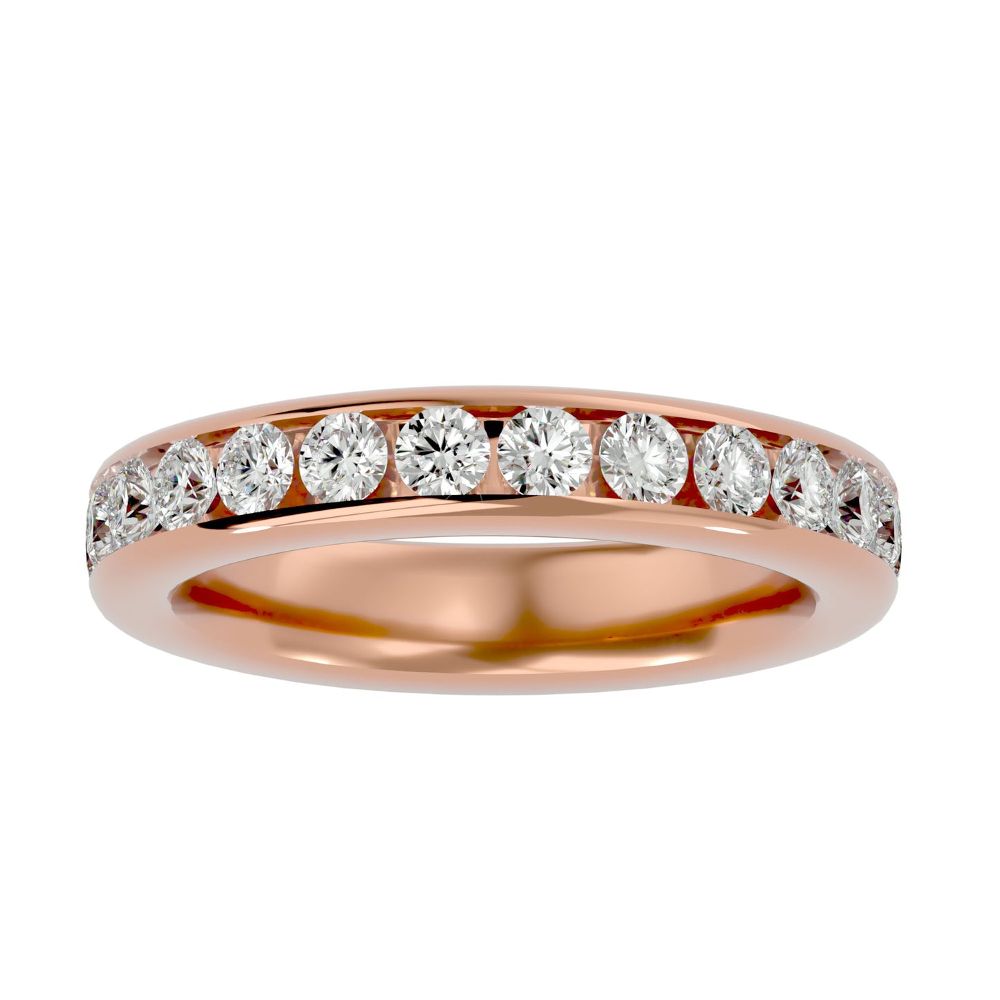 Gia round half eternirty diamond ring