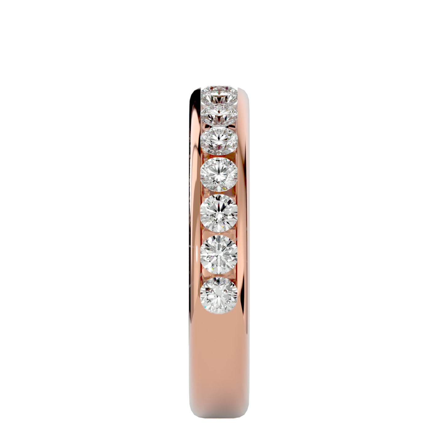 Gia round half eternirty diamond ring