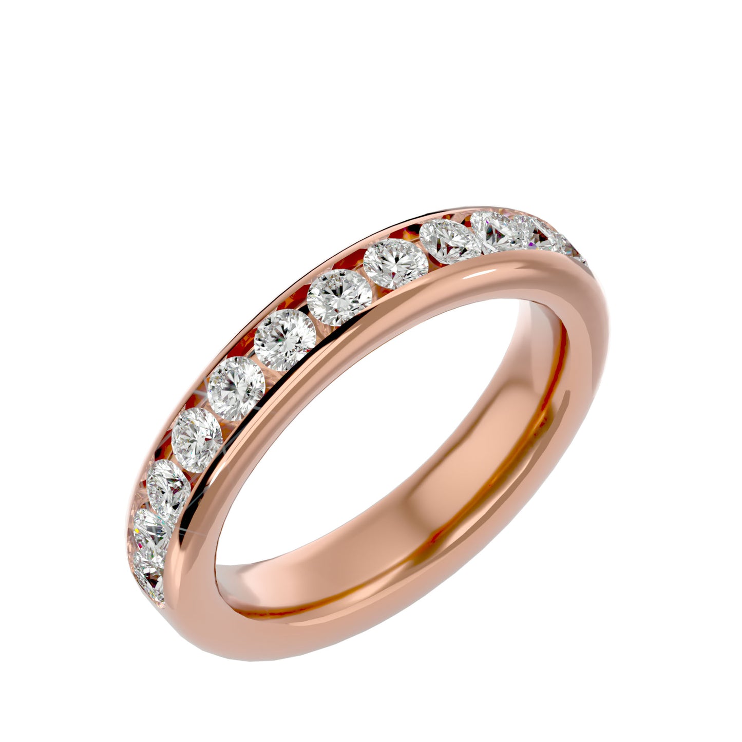 Gia round half eternirty diamond ring