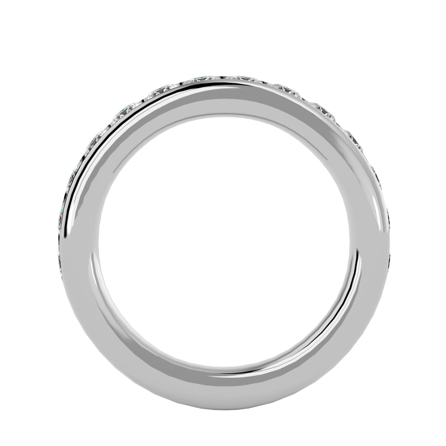 Gia round half eternirty diamond ring