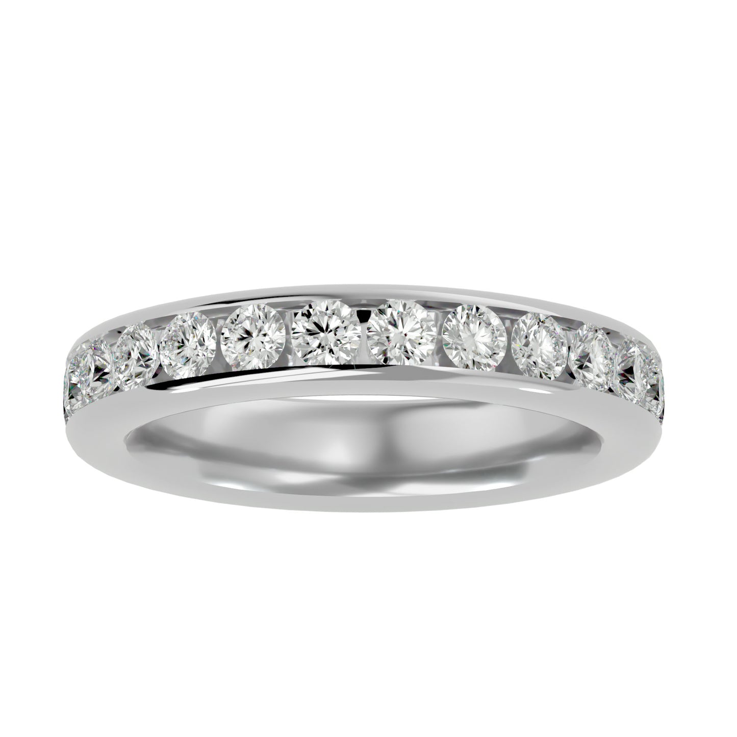 Gia round half eternirty diamond ring