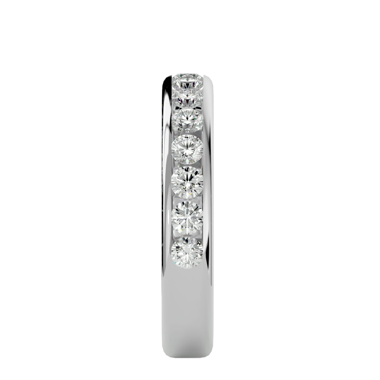 Gia round half eternirty diamond ring
