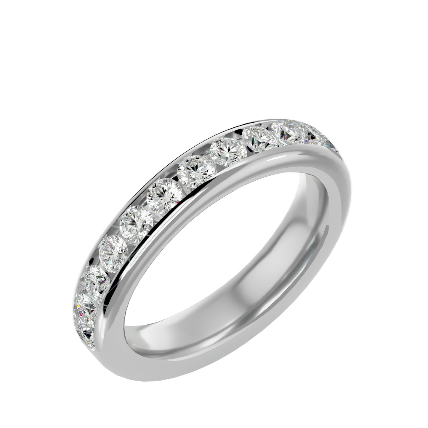Gia round half eternirty diamond ring