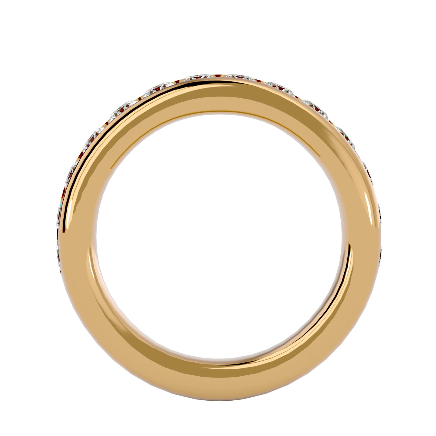 Gia round half eternirty diamond ring