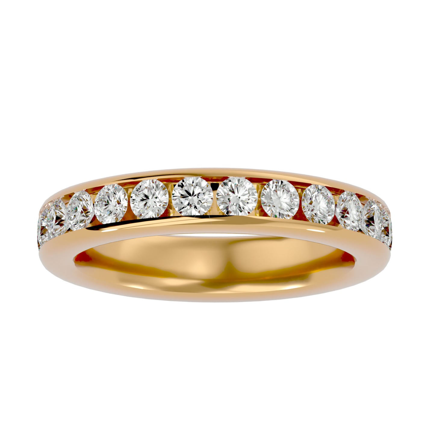 Gia round half eternirty diamond ring
