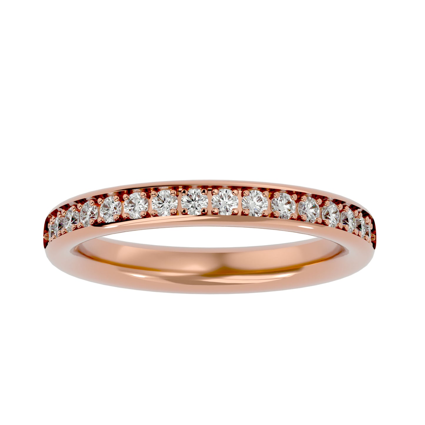 Mystic straight pave eternity diamond ring