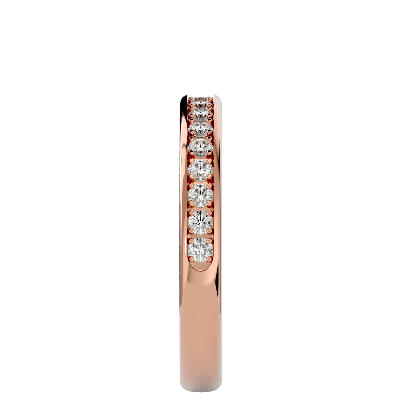 Mystic straight pave eternity diamond ring