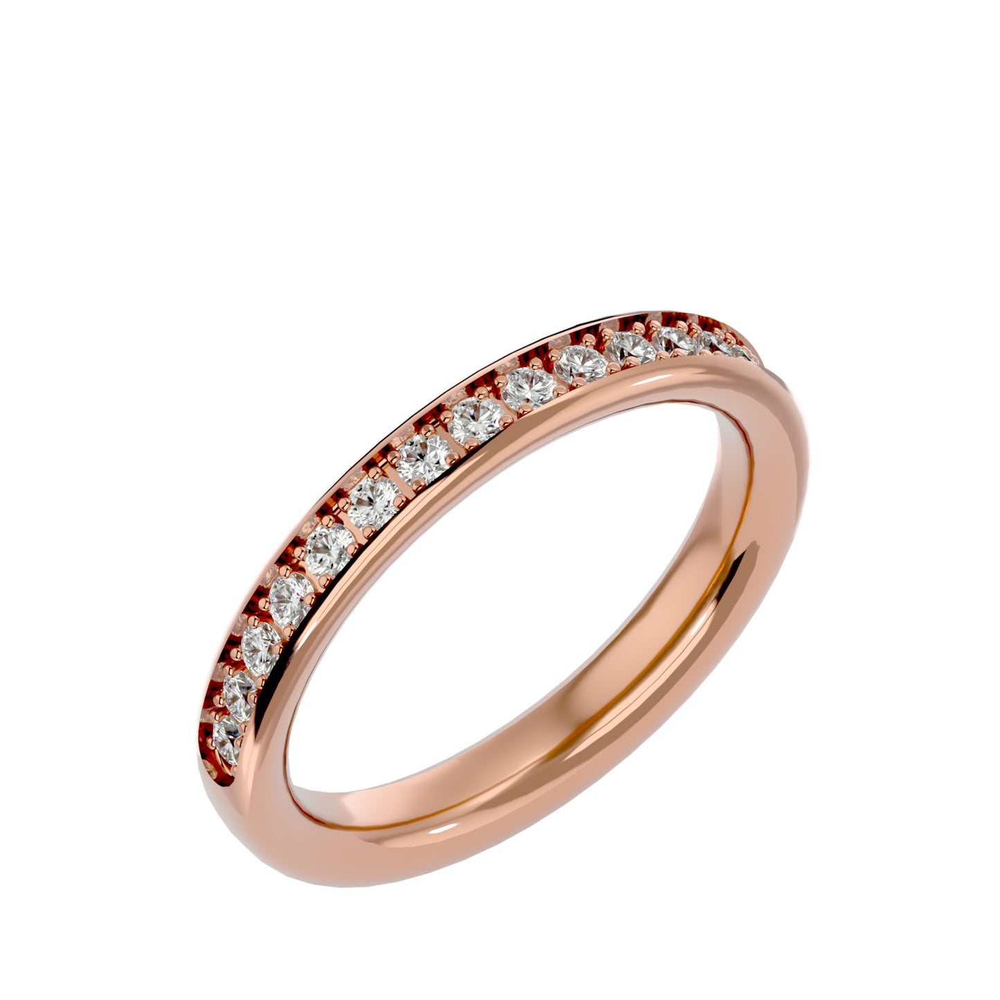 Mystic straight pave eternity diamond ring