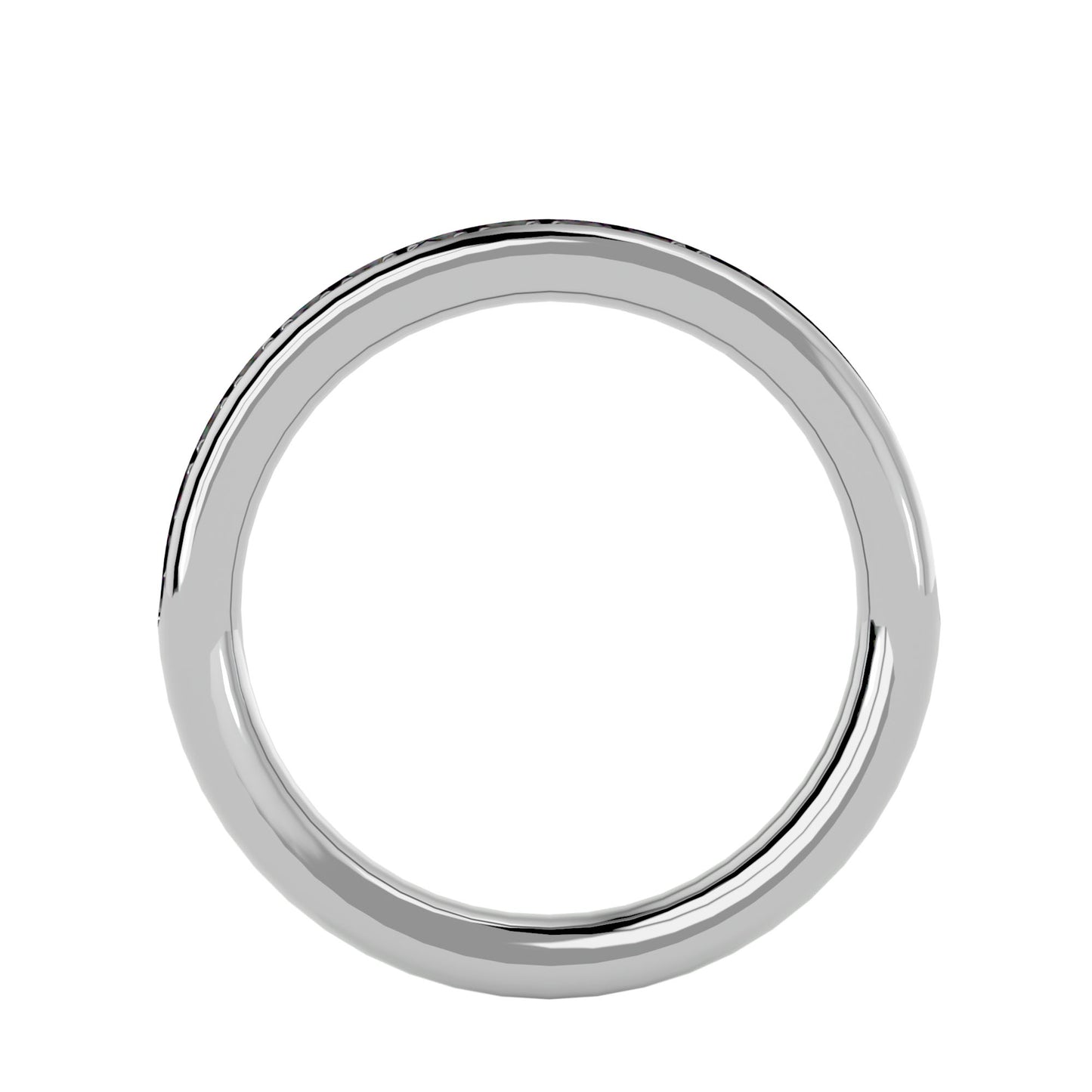 Mystic straight pave eternity diamond ring