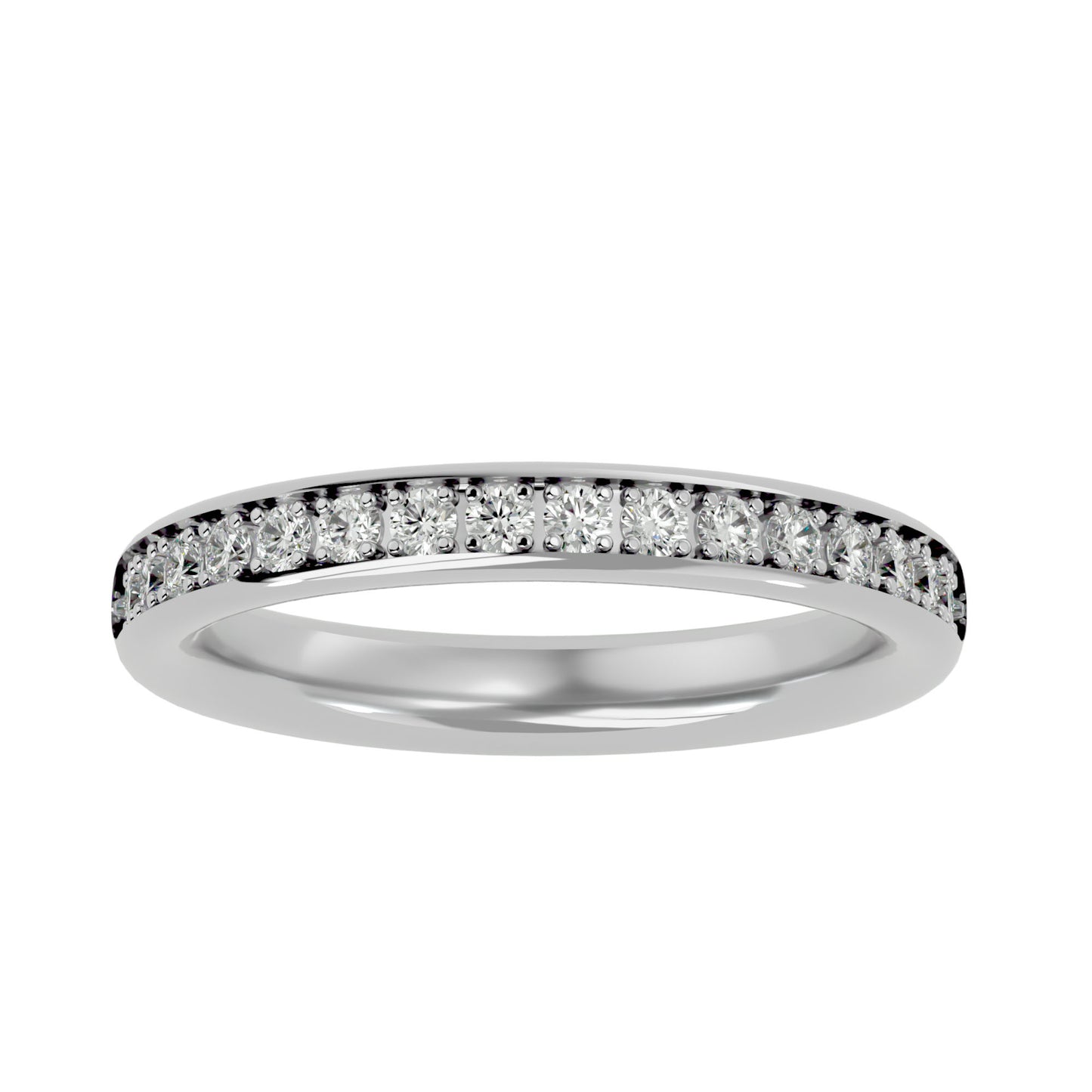 Mystic straight pave eternity diamond ring