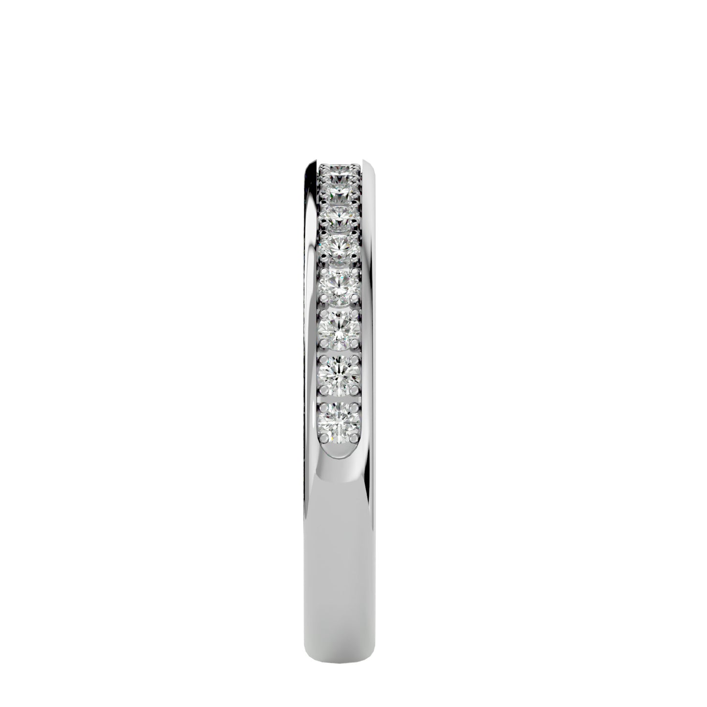 Mystic straight pave eternity diamond ring