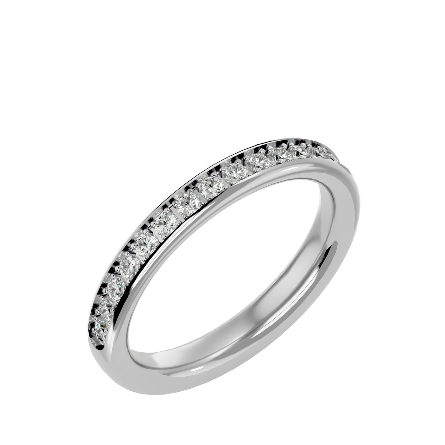 Mystic straight pave eternity diamond ring