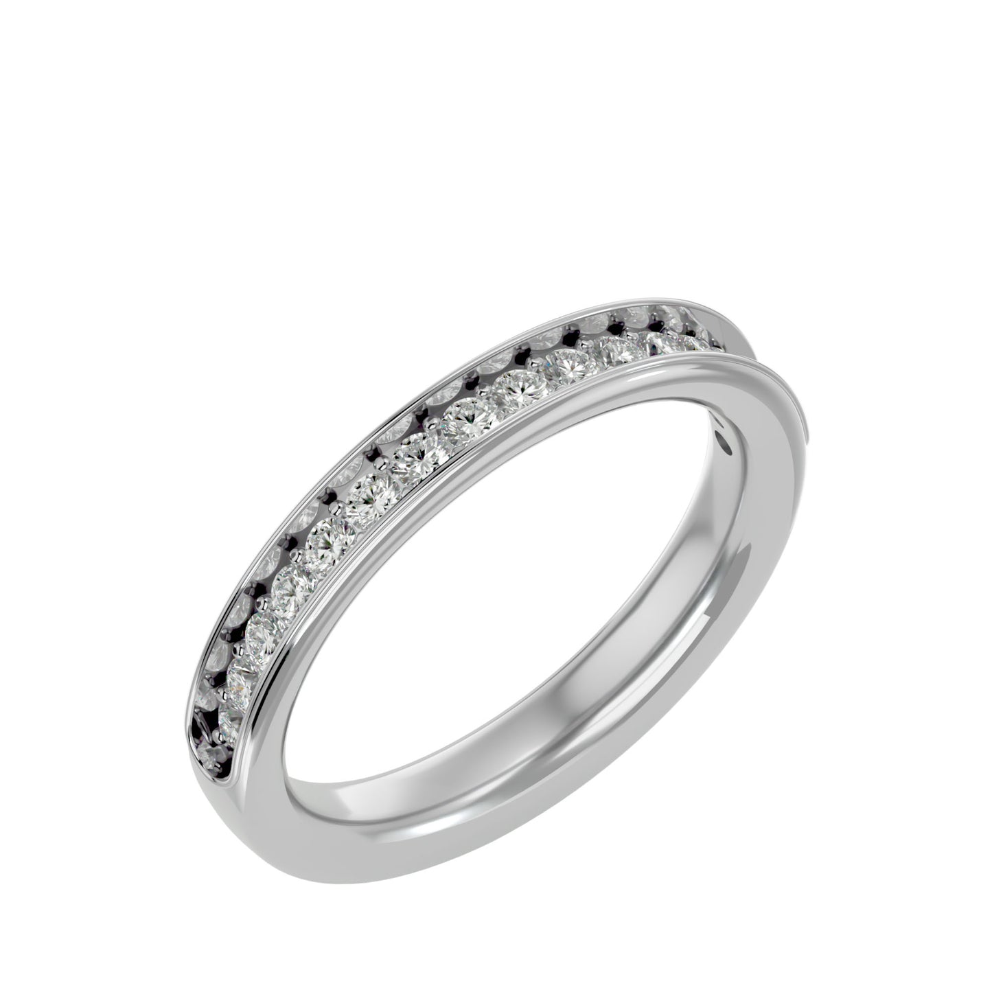 Jo pave half eternity diamond ring