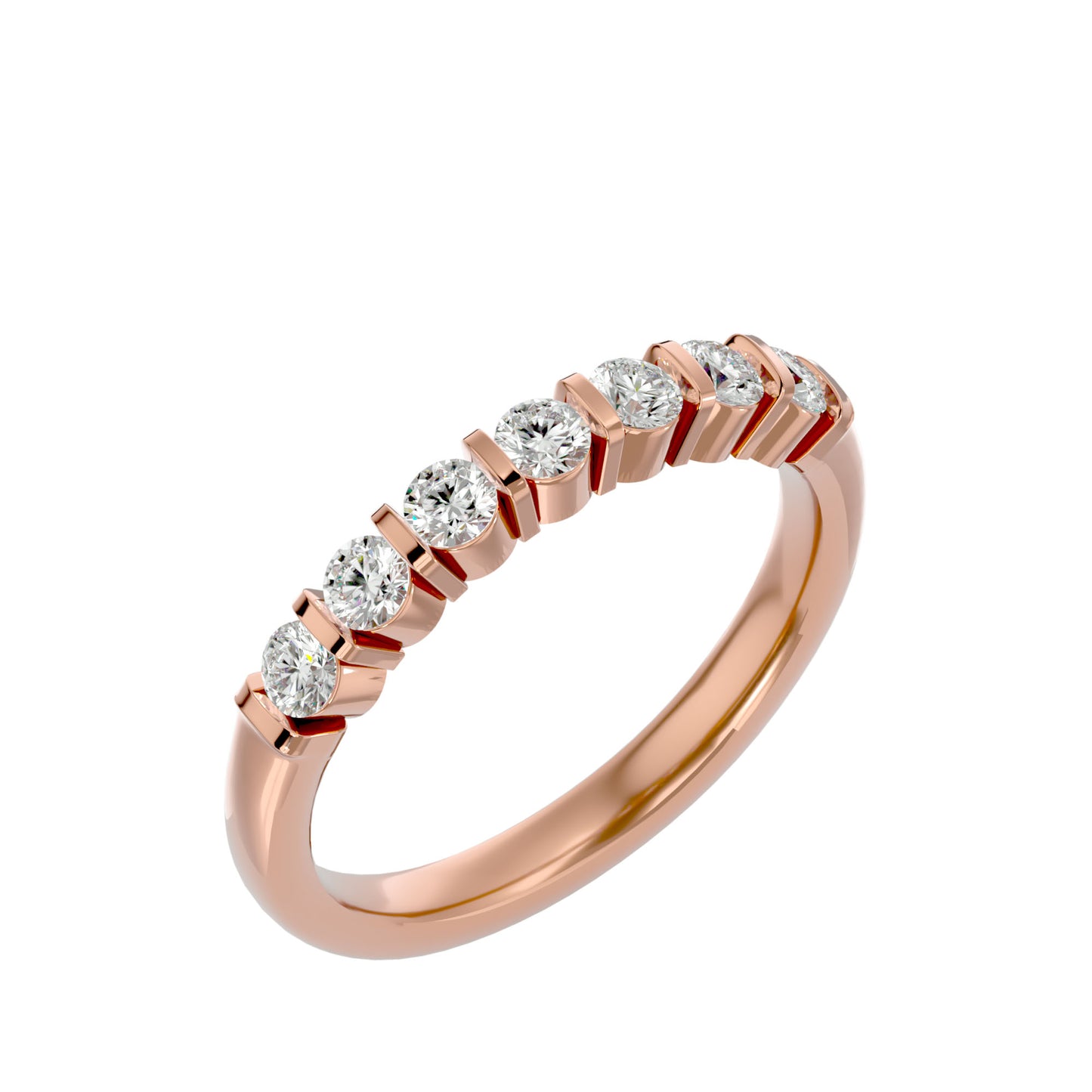 Bar seven stone diamond ring