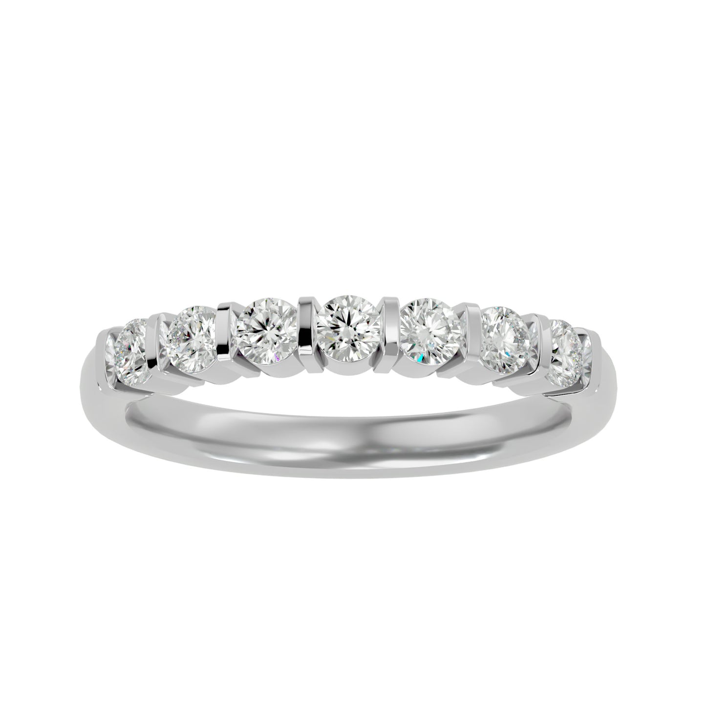 Bar seven stone diamond ring