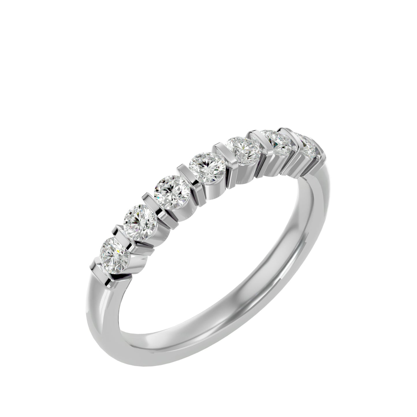 Bar seven stone diamond ring
