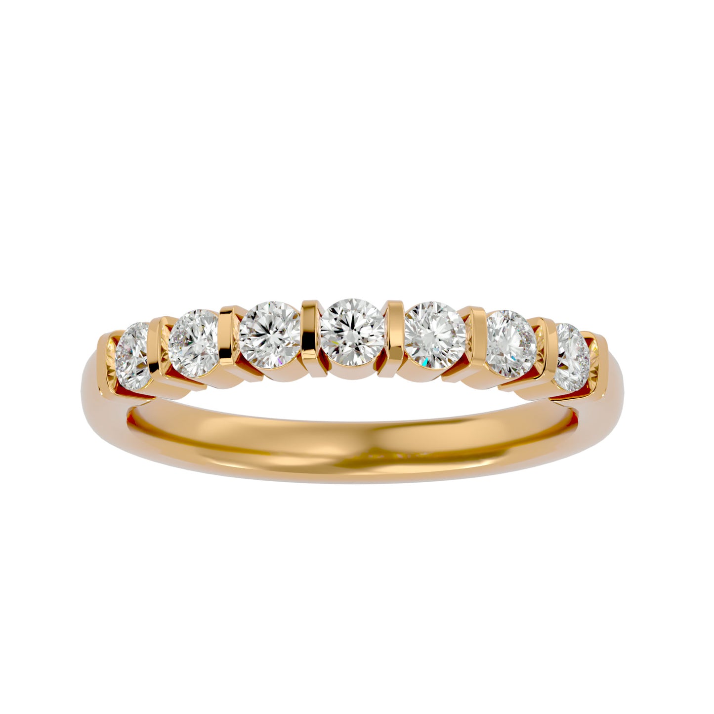 Bar seven stone diamond ring