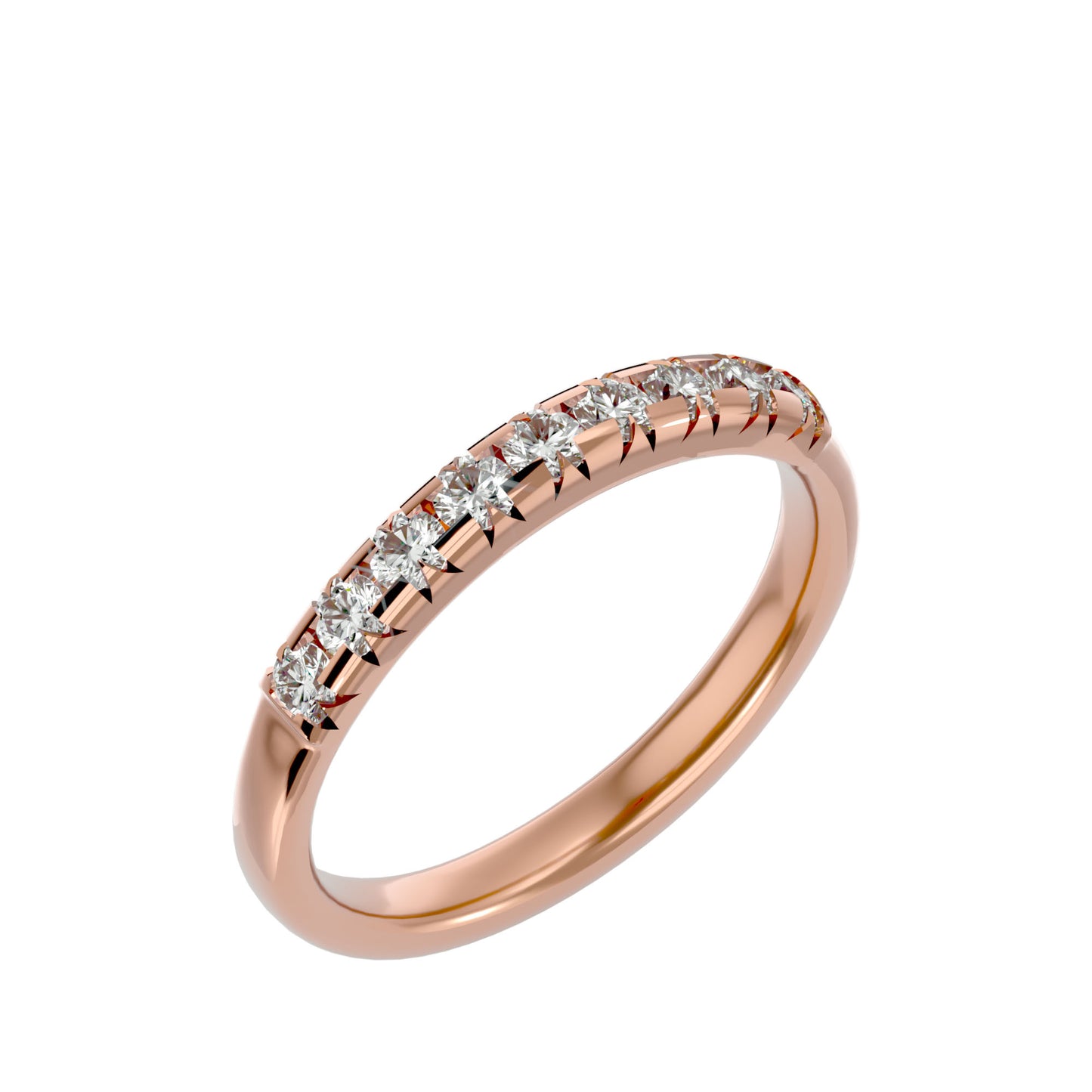 Micro setting nine diamond ring