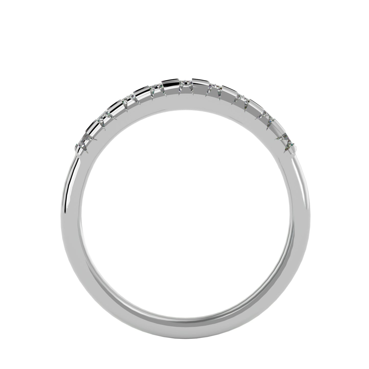 Micro setting nine diamond ring