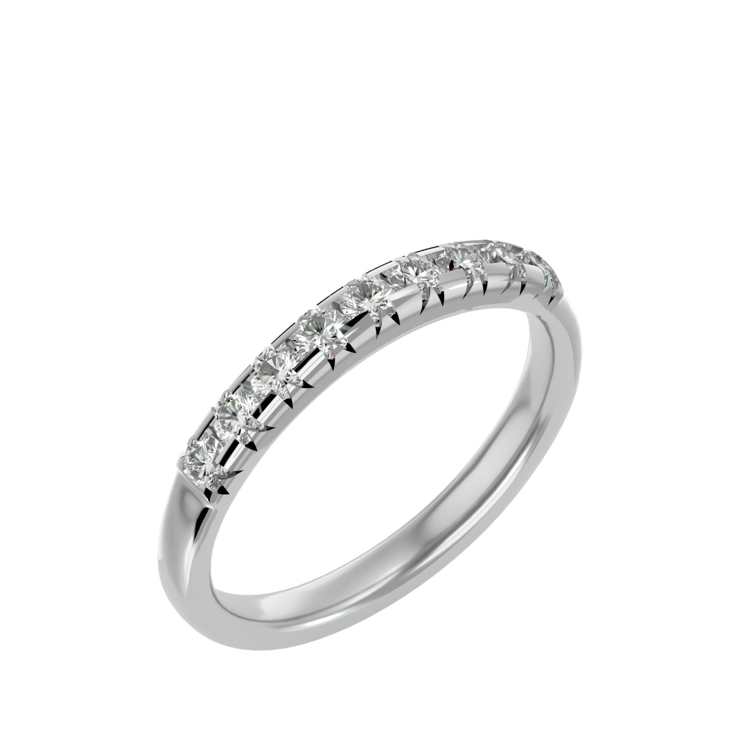 Micro setting nine diamond ring