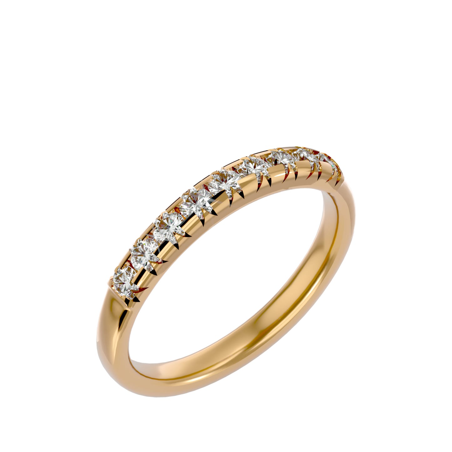 Micro setting nine diamond ring