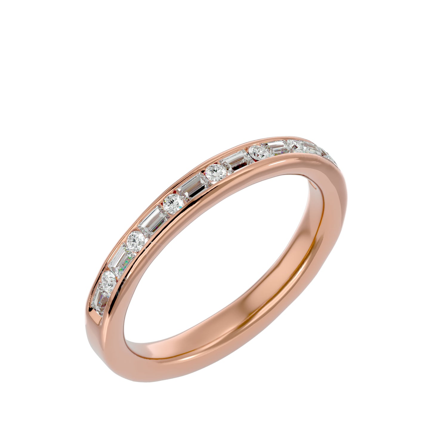 Sherlyn baguette & round diamond ring