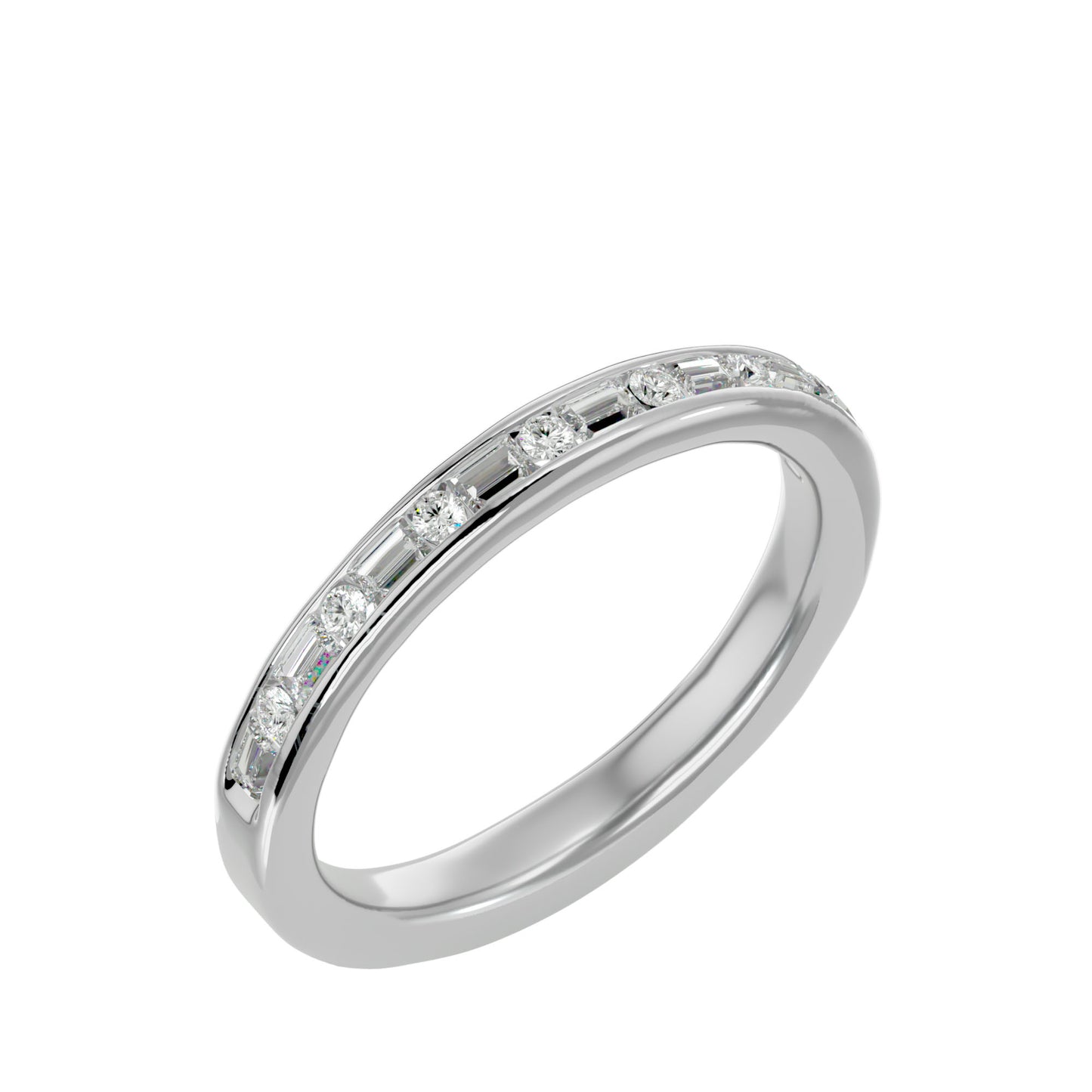 Sherlyn baguette & round diamond ring