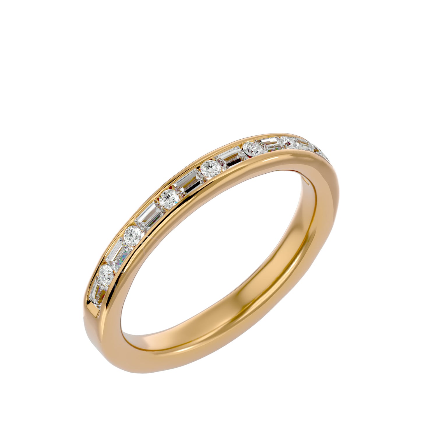 Sherlyn baguette & round diamond ring