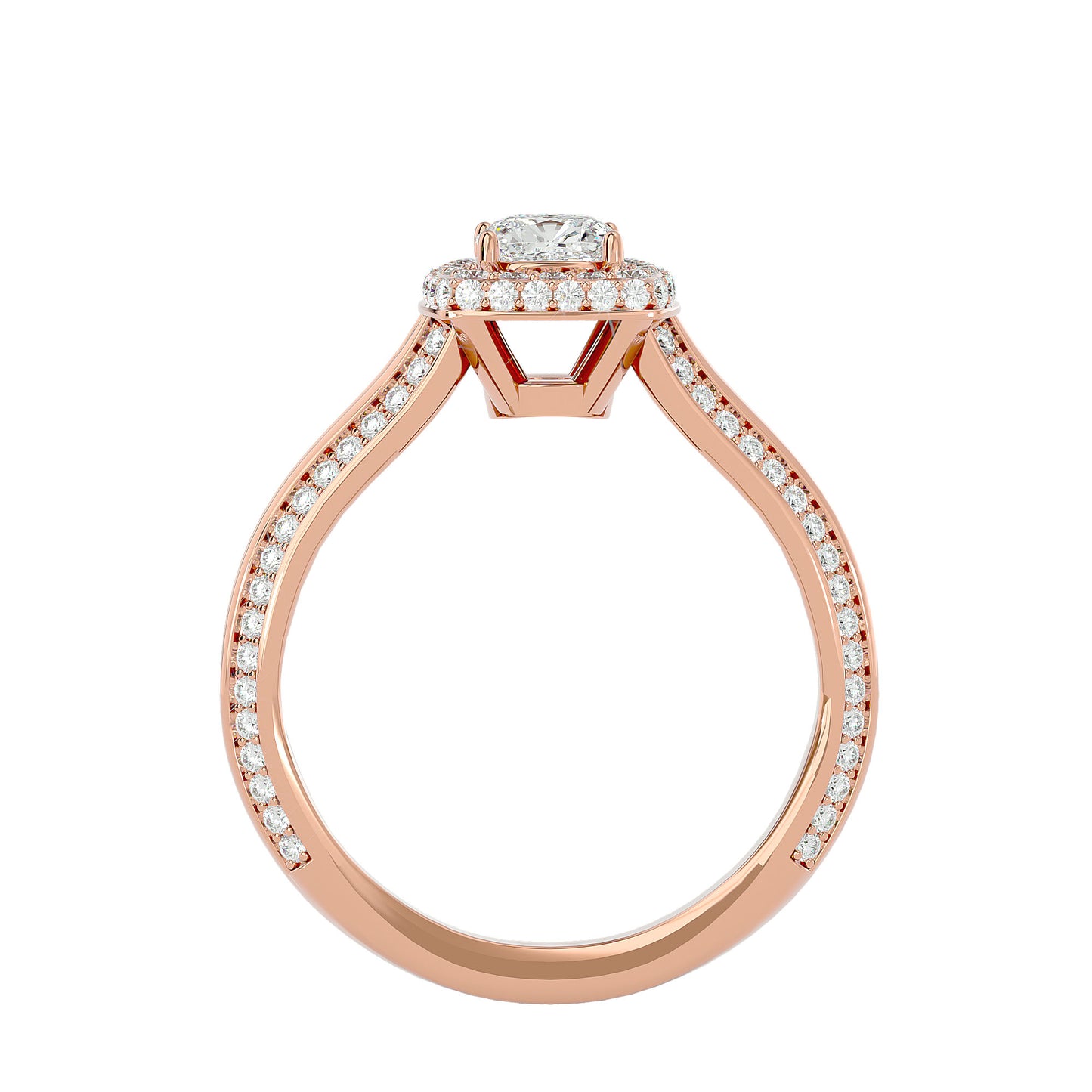 Ruth halo diamond engagement ring